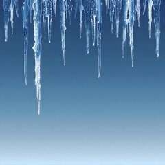 Fototapeta premium blue gradient background with icicles hanging from the top edge
