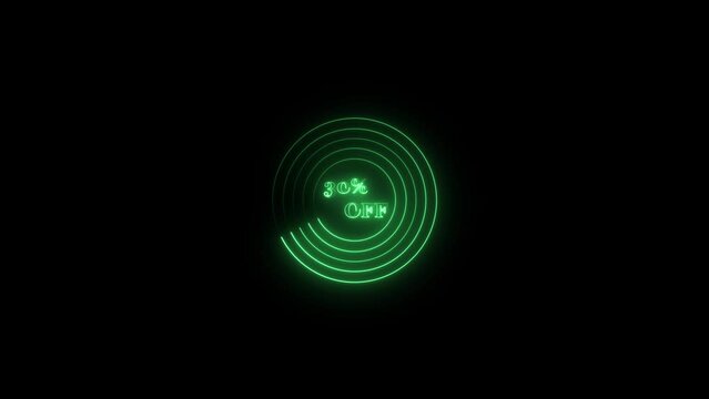 Pink Neon 30% Off flickering Animation in neon circle