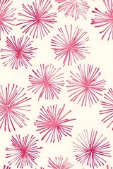 blush pink and white, small repeating pattern, simple lines, cute firework, pastel colors