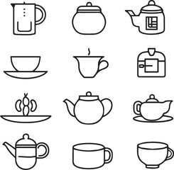 Icon Set Thin Line icon on white background