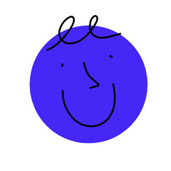 Hand Drawn Round abstract comic Faces with various Emotions. Different colorful characters. Vector Ilustration