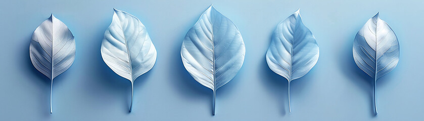 Geometric Leaf arrangement, with sleek lines and soft colors on a modern, understated background