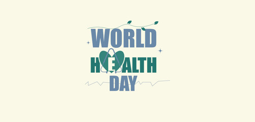 world health day Blue and green text design