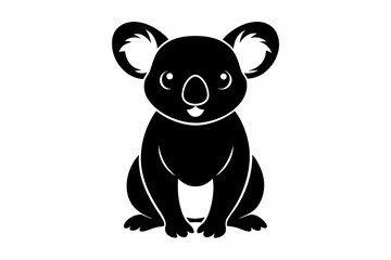 Obraz na płótnie Canvas Animal koala silhouette black vector illustration 