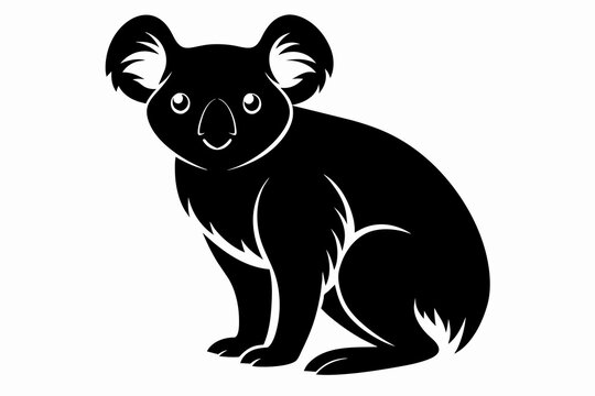 recommend clip art: Animal koala silhouette black vector illustration 