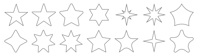 star icon set on white isolate