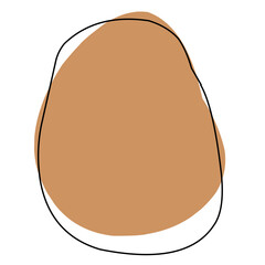 Organic amoeba blob shape abstract colorful with outline circle. Hand drawn vector