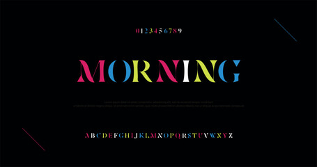 Morning Abstract modern urban alphabet fonts. Typography sport, technology, fashion, digital, future creative logo font. vector illustration