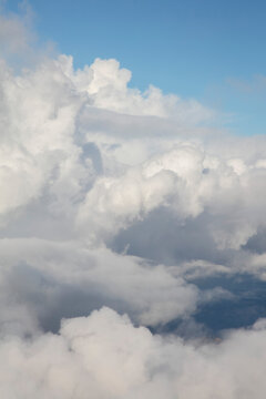 Aerial view of clouds and blue sky