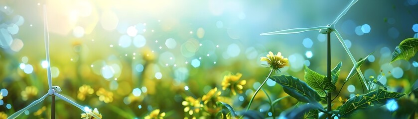 Obraz premium Vision of a Pollution Free Future Powered by Clean Energy and Renewable Technology