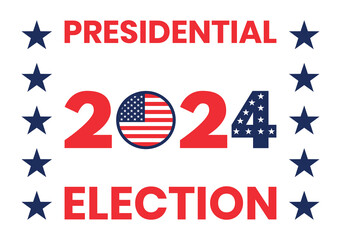 USA Elections 2024 background. Banner for US elections, voting concept vector illustration.
