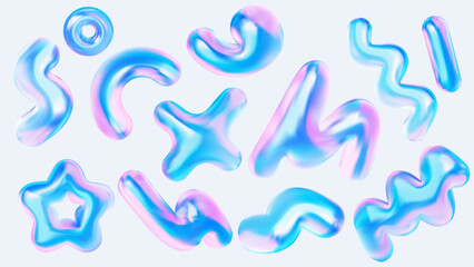 3D liquid abstraction in different forms.  
 - obrazy, fototapety, plakaty