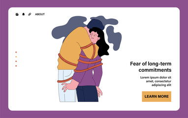 Fear of long-term commitment web or landing. Scared and anxious