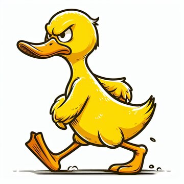 Cute cartoon angry duck isolated Generative AI