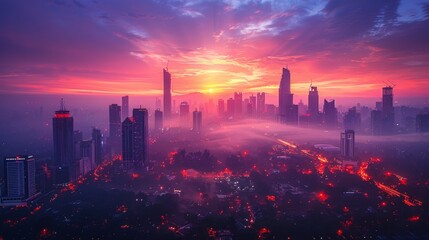 City Skylines: Photograph iconic city skylines during sunrise or sunset for dramatic effect