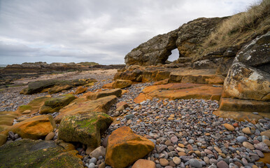 Cummingston Stacks in Moray on the North East coast of Scotland.