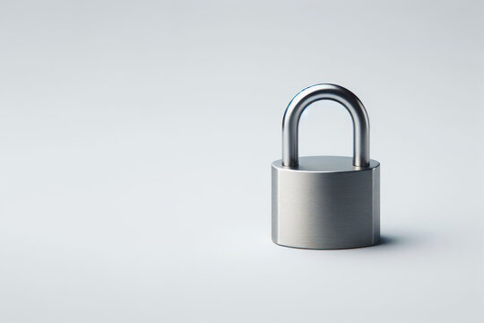 Padlock on a clean background. Space for text.