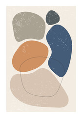 Minimalist design poster with abstract organic shapes composition
