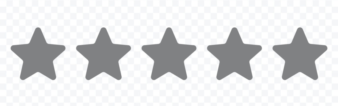 Star icon. Vector white isolated five stars. Customer feedback concept. Five stars customer product rating review flat icon for apps and websites. 5 stars rating review. Quality shape  eps 10