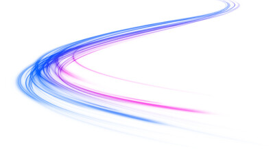 Image of speed motion on the road PNG. Rotating dynamic neon circle. Colored shiny sparks of spiral wave. Expressway, the effect of car headlights.	