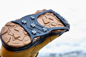 Ice traction cleats fit securely on any shoe or boot and allow you to stride easily on ice and...