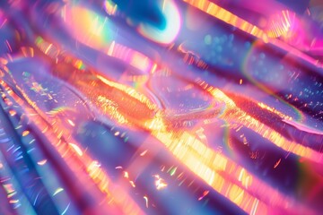 close up of colorful lights on a water surface  - obrazy, fototapety, plakaty
