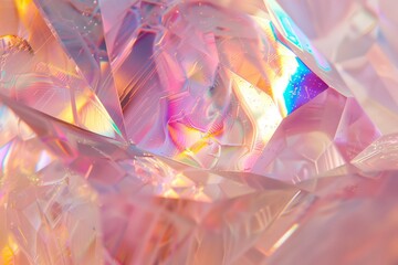 close up of a colorful crystal with rainbow light - obrazy, fototapety, plakaty