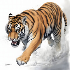 Naklejka premium tiger in the water