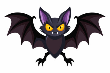 Halloween bat looking dangerous with white background