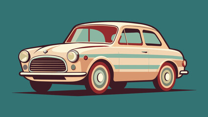 Minimalist Vintage Car, Vector graphics element Logo design silhouette illustration