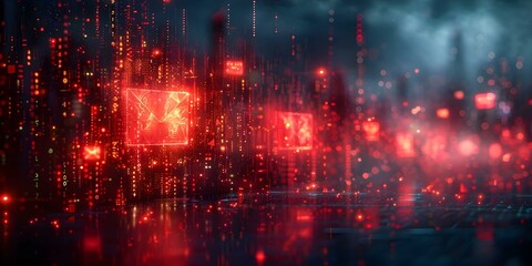 Digital notifications inundating email inbox highlighting possible cyber threats and online security risks. Concept Online Security, Cyber Threats, Digital Notifications, Email Inbox, Risk Awareness