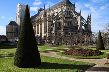 gothic cathedral (saint étienne) in bourges in france 
