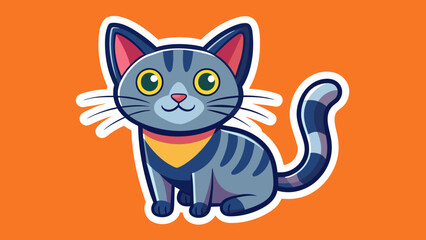Cute modern cartoon cat, Vector graphics element silhouette illustration