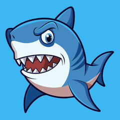 Grumpy Shark Illustration