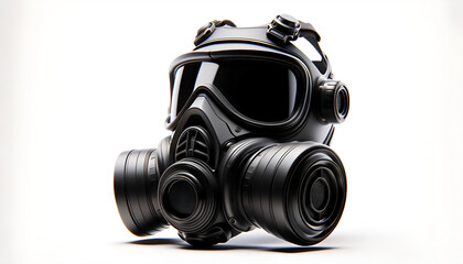 Gas mask 3D illustration for emergency response, Gas mask 3D illustration for biohazard warning, Biohazard gas mask 3D rendering