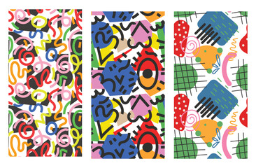 Abstract pattern collage background graphic design vector