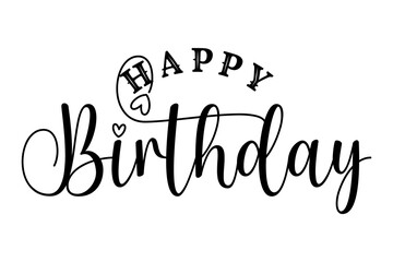 Happy Birthday typography lettering vector illustration. - obrazy, fototapety, plakaty