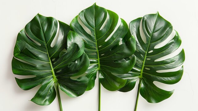 Monstera Leaves in Isolation with Sharp Focus and Studio Lighting Generative AI