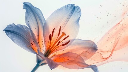 Translucent Hues of a Lily Flower's Close-up Generative AI