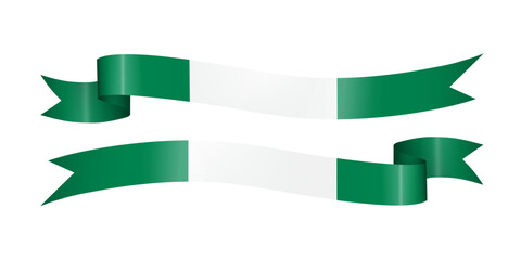 set of flag ribbon with colors of Nigeria for independence day celebration decoration
