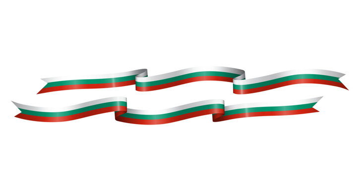 set of flag ribbon with colors of Bulgaria for independence day celebration decoration