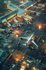 airport airplanes bird's eye view Generative AI