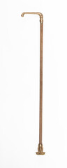 elegant golden walking cane isolated on white background - 774315188