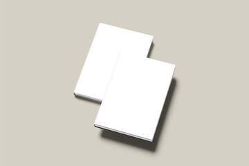 blank book cover mockup white
