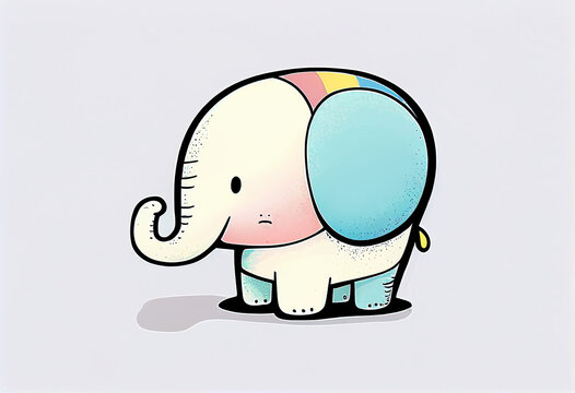 cute elephant cartoon in vector format very easy to edit, individual objects