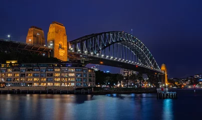 Papier Peint photo Sydney Harbour Bridge The Harbour Bridge in Sydney at night, Australia