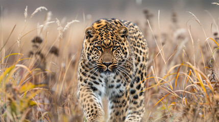 Amur Leopard on the Hunt, Big Cat in the Wild