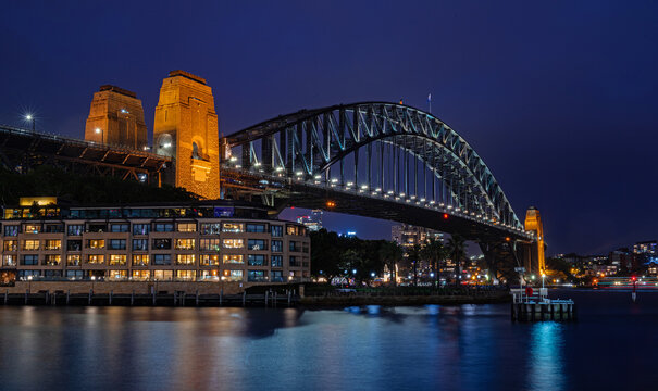The Harbour Bridge in Sydney at night, Australia