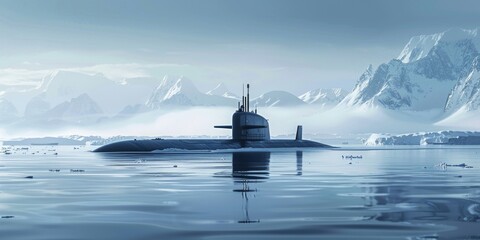 submarine in the ice Generative AI