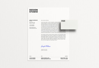 White Letterhead Letter Business Card Identity Branding Logo Logotype Corporate Stationary Minimal Mockup Template